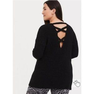 Torrid Pullover Tunic Cross Back Sweater